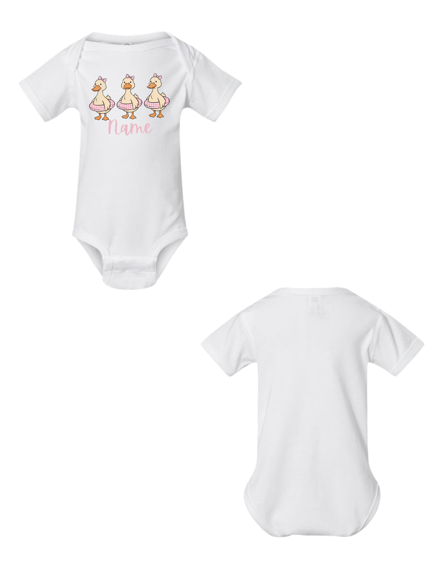 Infant/Toddler Girly Duck Name Tee/Onesie