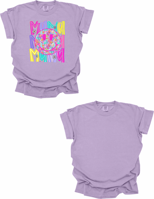 Smiley Face MAMA Comfort Colors Tee