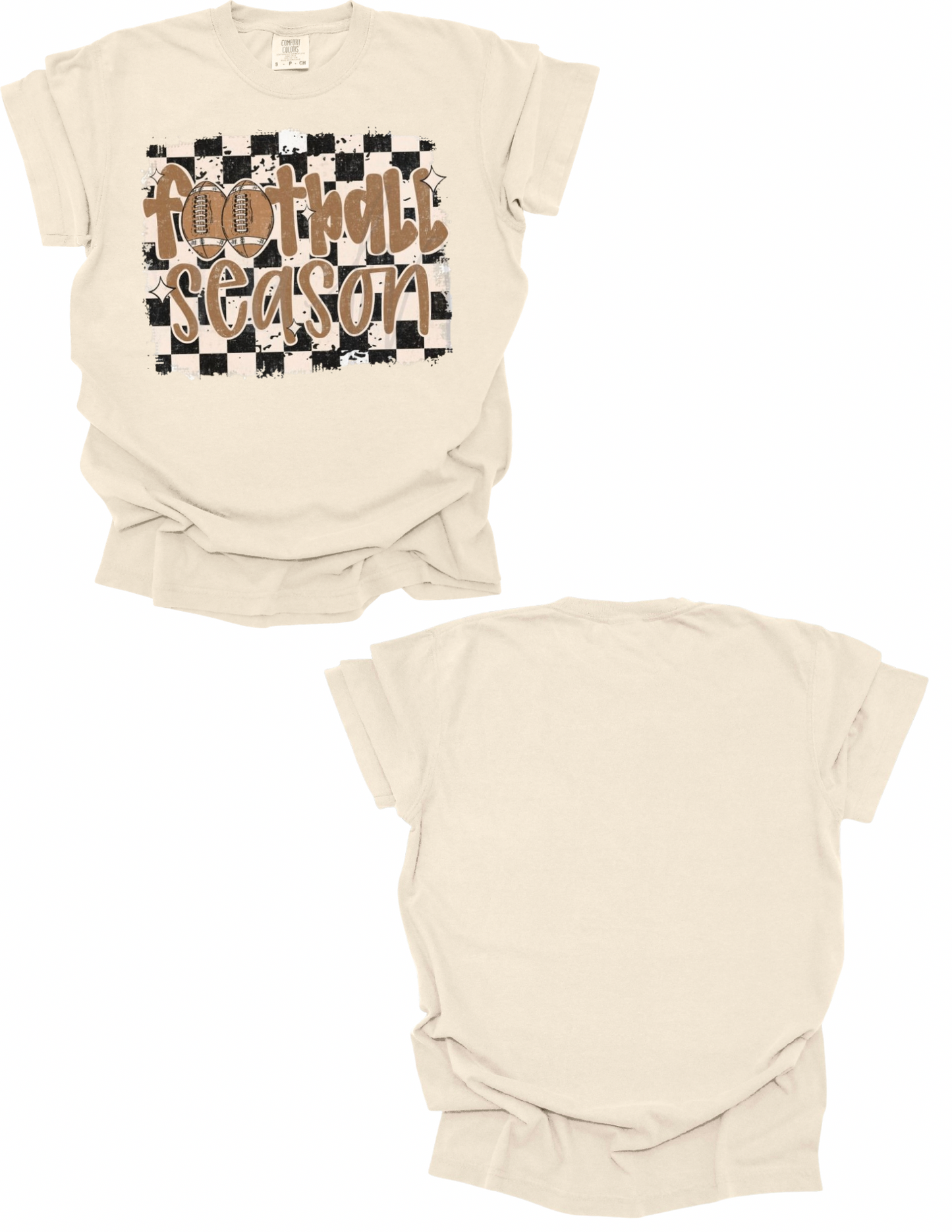 Checkered Football Season Comfort Colors Tee